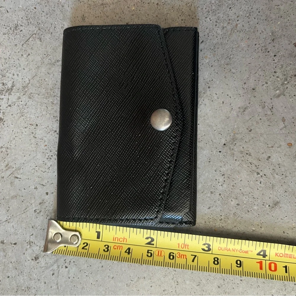 Black Saffiano Leather Snap Wallet